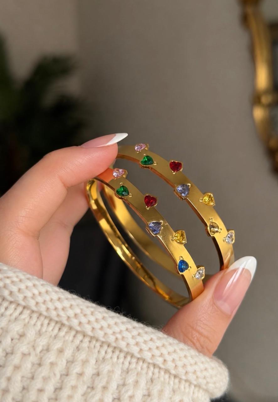 Premium Stainless Steel Handcuff Bracelet | Luxury Silver Multi White Design