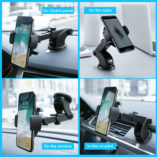 Car Phone Holder Long Rod Telescopic Dashboard Suction Cup Mount (2 Pack)