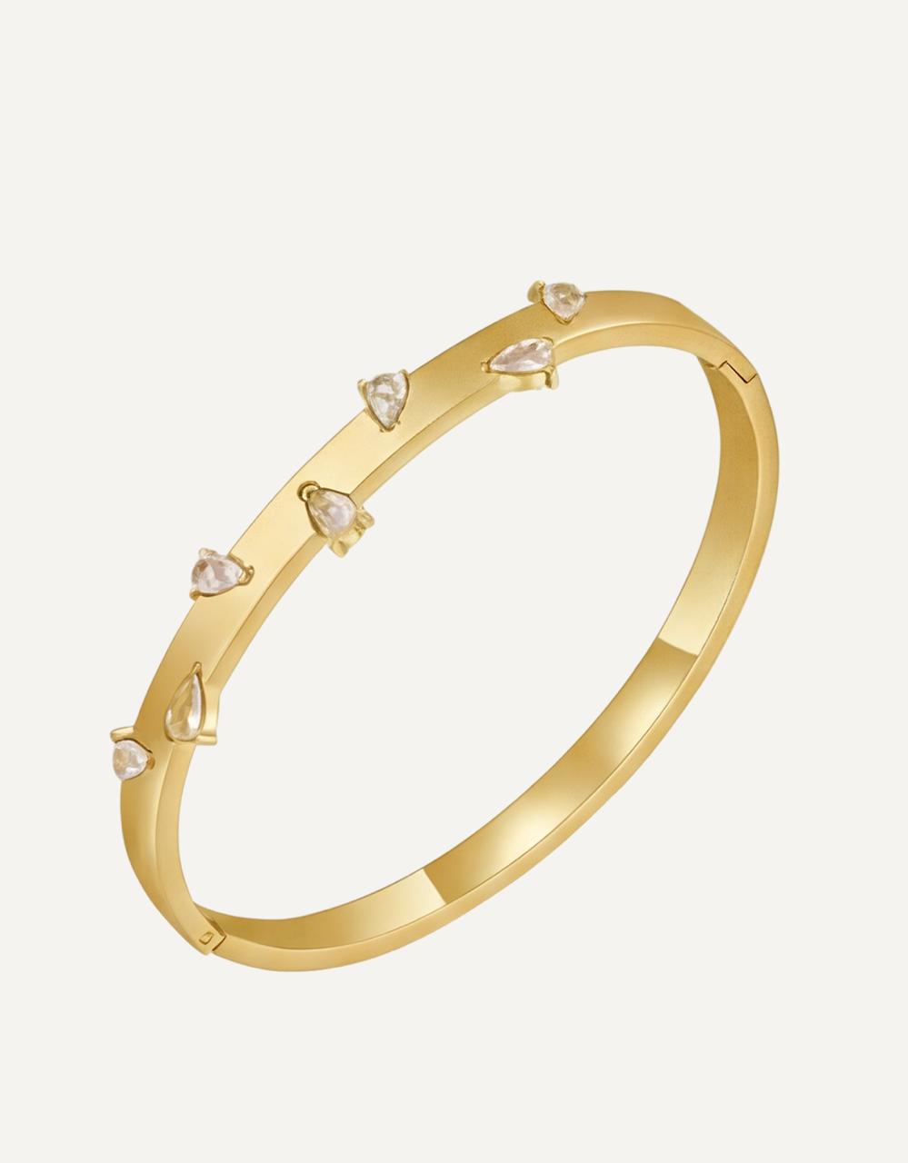 ✨ Luxury Golden Handcuff Bracelet for Women | Premium Stainless Steel | Openable Free Size