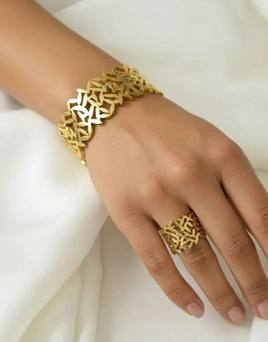 ✨ Premium Stainless Steel Combo Cuff Bracelet | Free Size