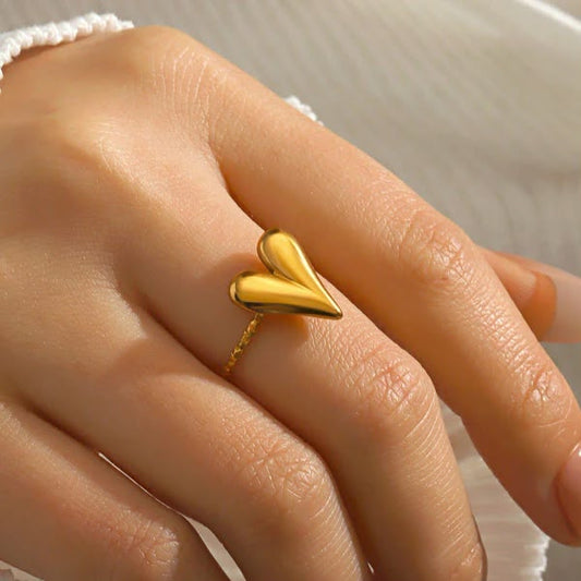 ✨ Premium 316L Stainless Steel Heart Adjustable Ring
